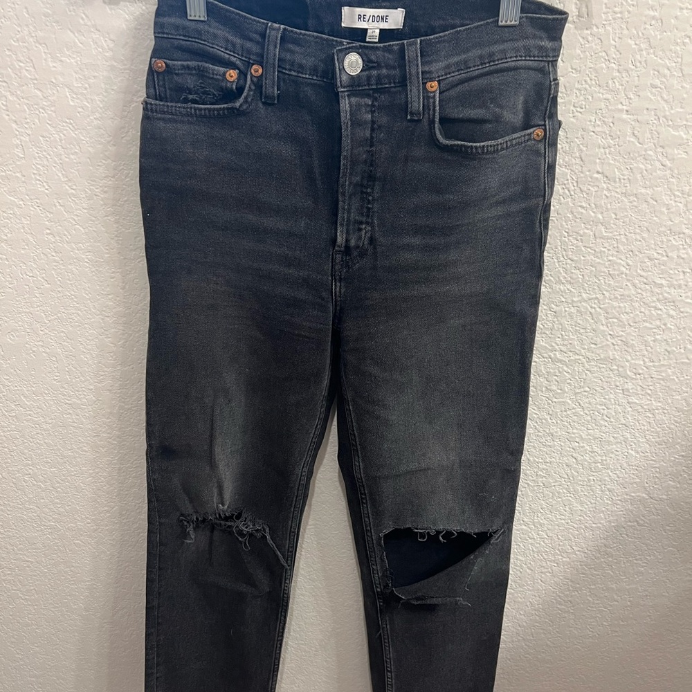 Re/Done Black Distressed Jeans
